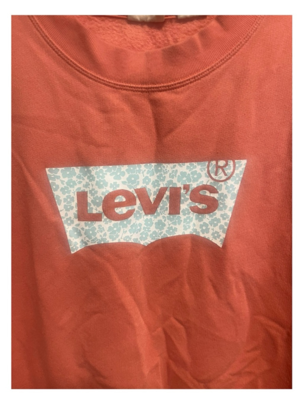 Women's Levi's Coral Floral Logo Sweatshirt XL - Picture 3 of 7
